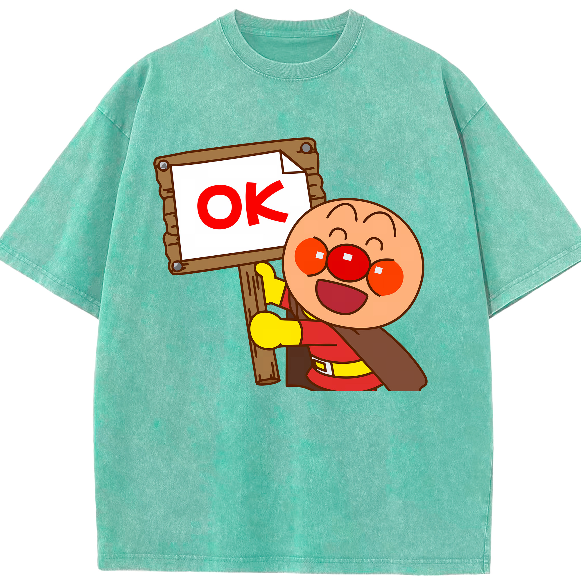 （画像用） アンパンマン Anpanman 綿100% ヴィンテージ風 半袖Tシャツ（フロントプリント）